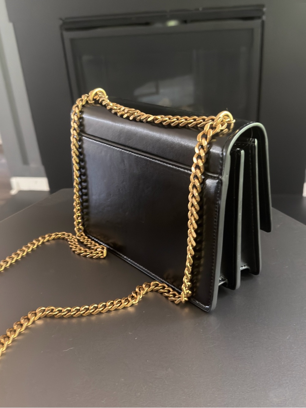 Saint Laurent Black Leather Crossbody with Gold YSL Hardware - Picture 3 of 3